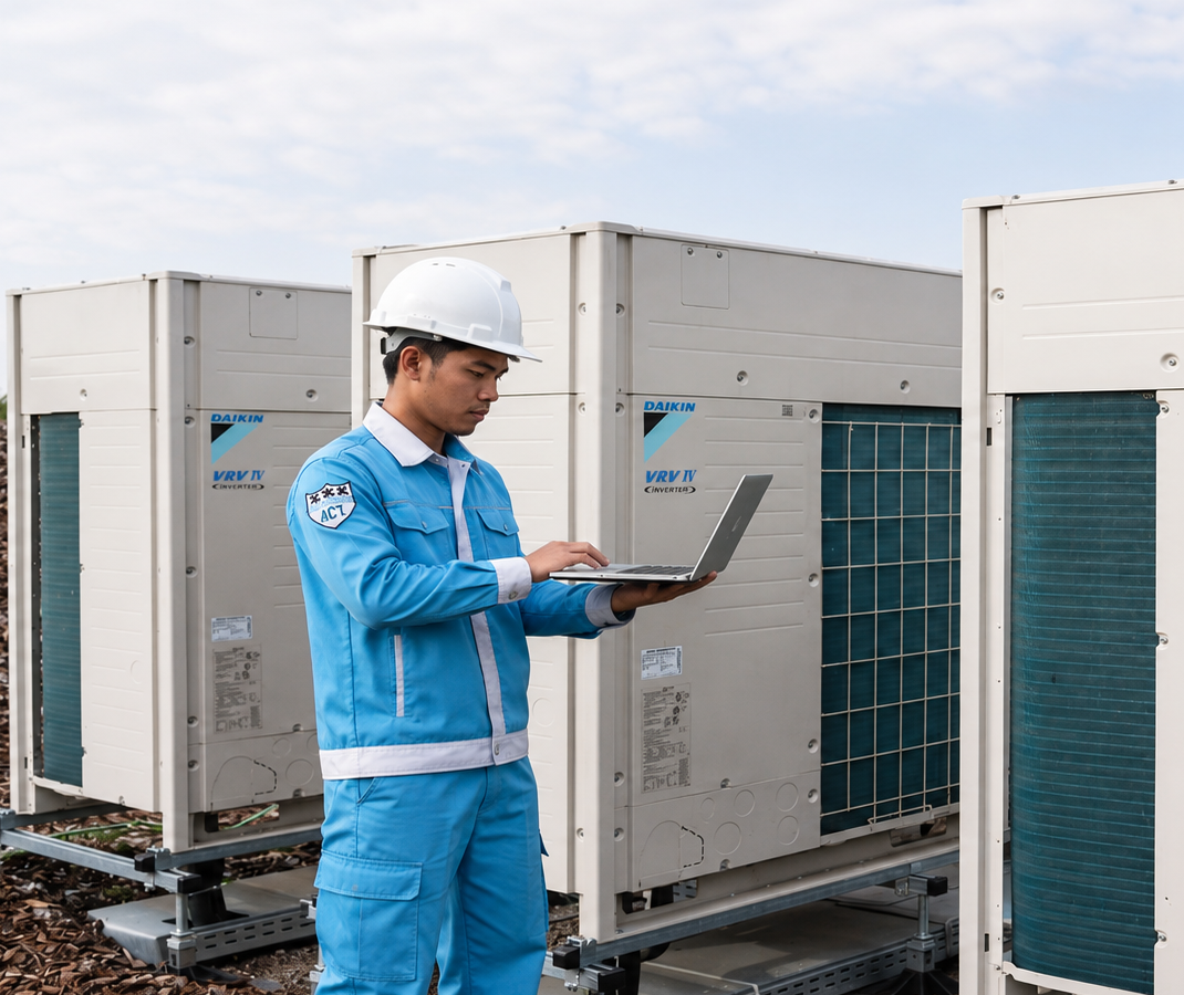Instalasi VRF System untuk Pusat Perbelanjaan di Bekasi - AMIN COOL TEKNIK