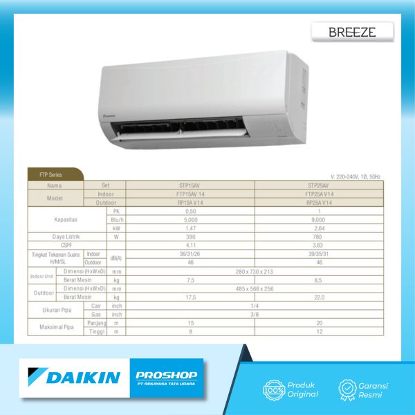 AC  SPLIT DAIKIN  NON INVERTER	STP15AV9 - Gambar 5