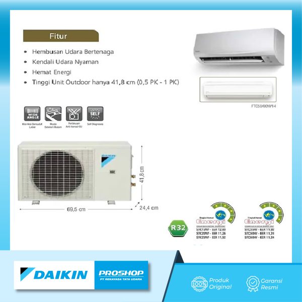 AC SPLIT DAIKIN NON INVERTER STC35NV - Gambar 2